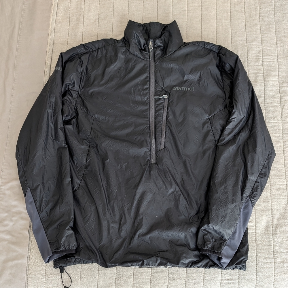Marmot Men's Black Windbreaker Half Zip Jacket
